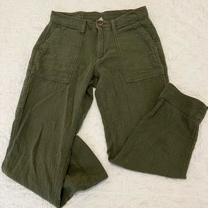 High-Waisted Slouchy Cropped Linen Pants